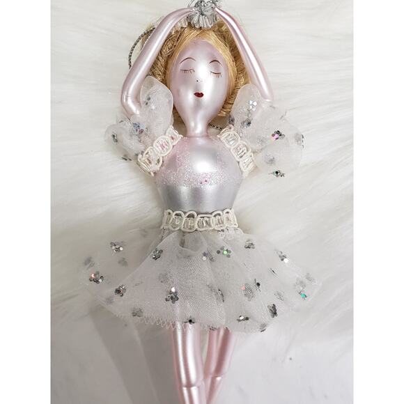 GORGEOUS Vintage Blown Glass Lady Blonde Hair BALLERINA Christmas ORNAMENT - Picture 2 of 7